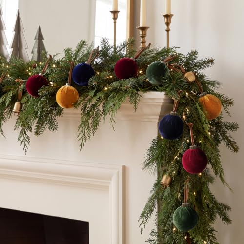 Velvet Christmas Ornaments Set - 12 Assorted 3.5-Inch Holiday Tree Decorations