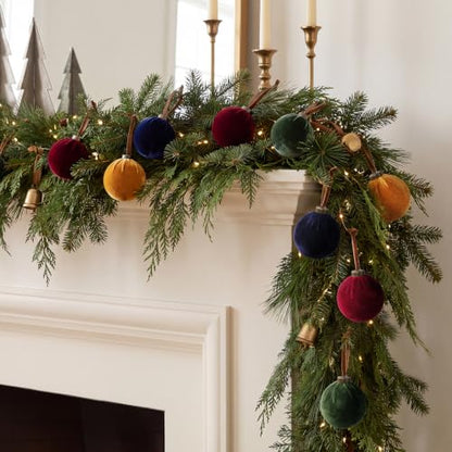 Velvet Christmas Ornaments Set - 12 Assorted 3.5-Inch Holiday Tree Decorations