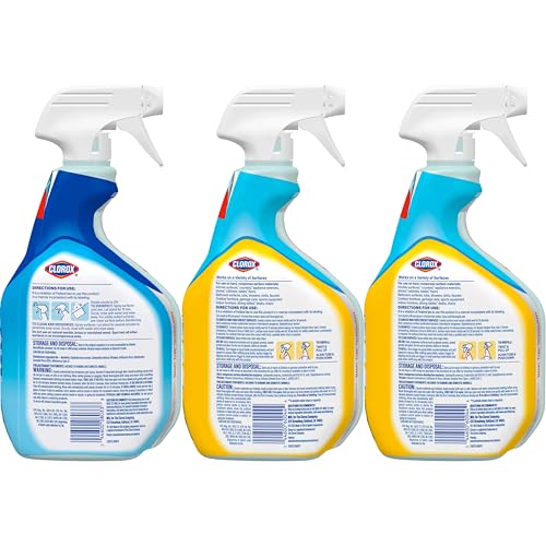 Clorox Disinfecting Multi-Purpose Cleaner Starter Kit, Household Essentials, One Reusable Spray Bottle Plus 2 Refills