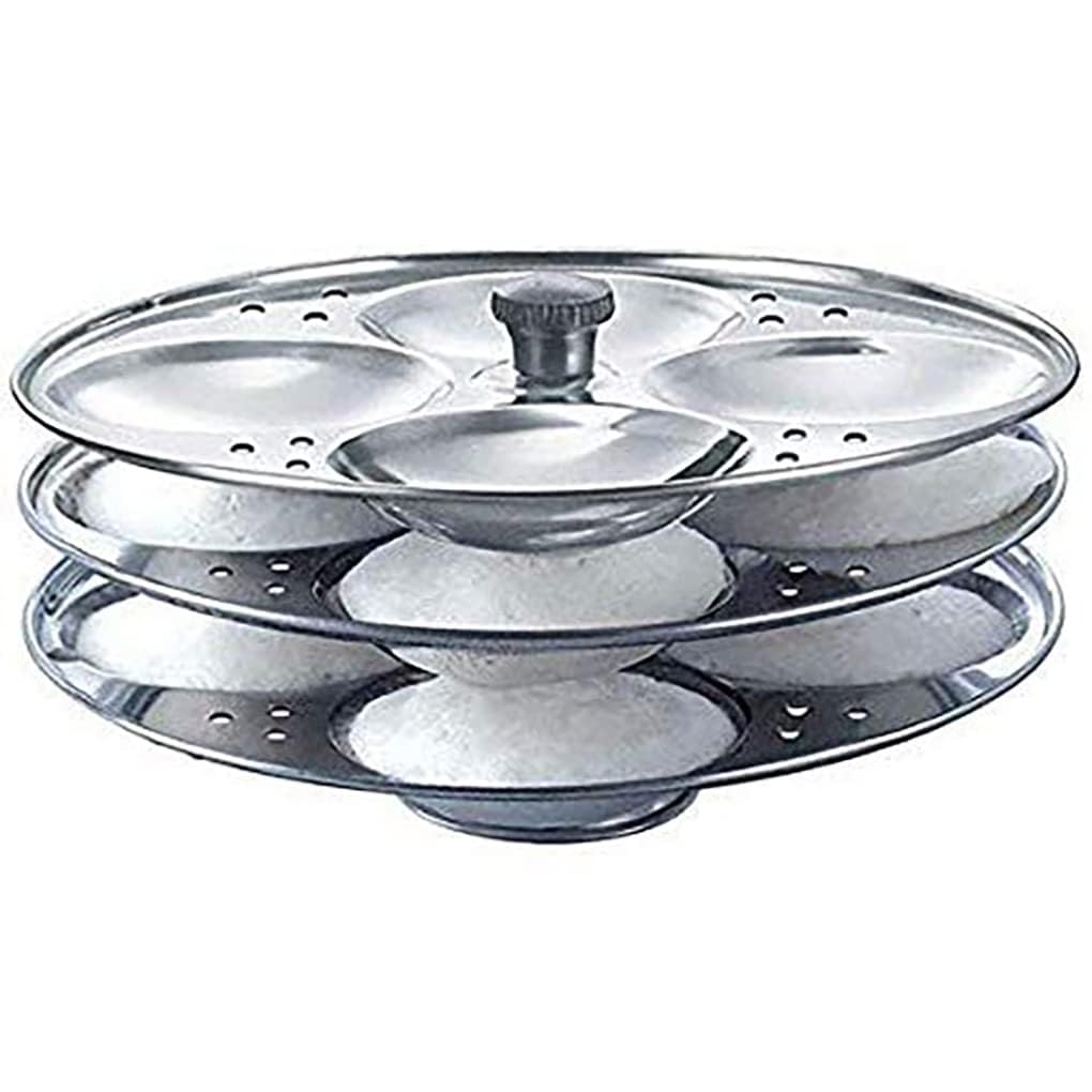 Stainless Steel Non Stick Idli Plates Idli Maker| Idli Stand with Holes for Pressure Cooker, Idly Pot,Idly cooker,Kadai etc (3 Plates)