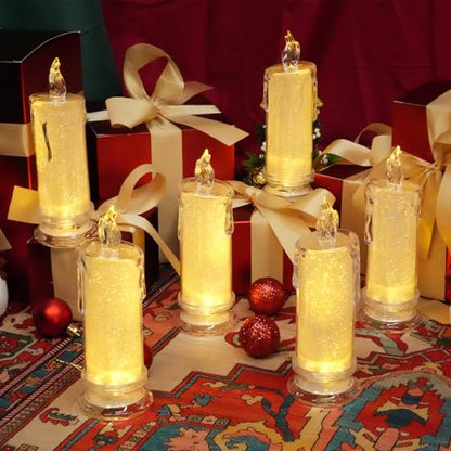 White LED Flameless Candles 4-Pack Battery Operated Halloween Decor
