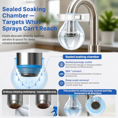 Faucet Descaling Kit with Silicone Covers & Gloves for Limescale Removal