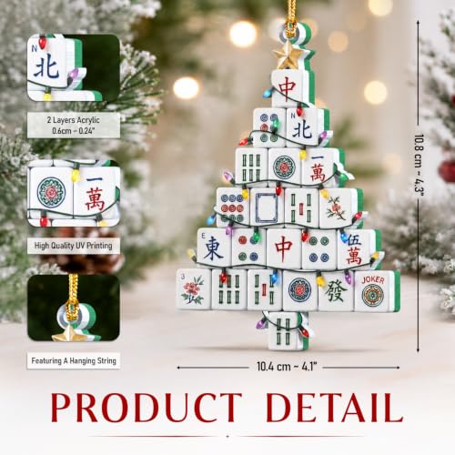 Christmas Mahjong Ornament Tree - Mahjong Gifts for Women