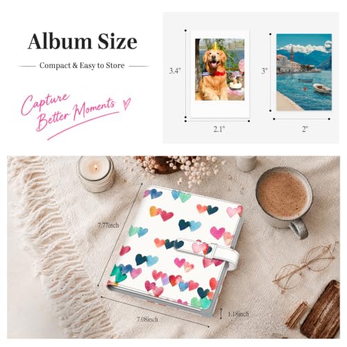 Fintie Photo Album for 2x3 Inch Instax Mini Films Raining Hearts Variation - 320 Pockets
