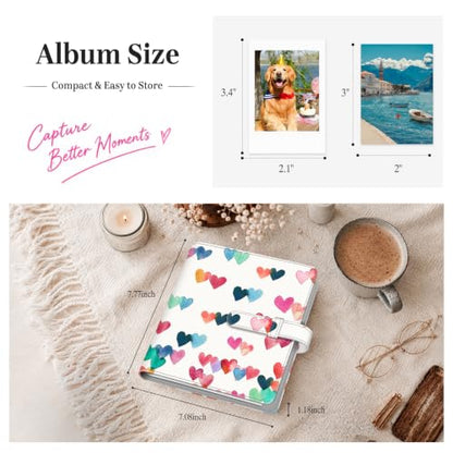 Fintie Photo Album for 2x3 Inch Instax Mini Films Raining Hearts Variation - 320 Pockets