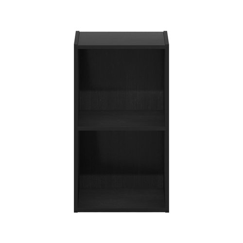 Furinno PASIR Book Shelf, 2-Tier Modern Bookshelf, Open Shelves Bookcase 9 x 12 x 21, Easy Assembly, for Living Room, Bedroom, Home Office, Blackwood