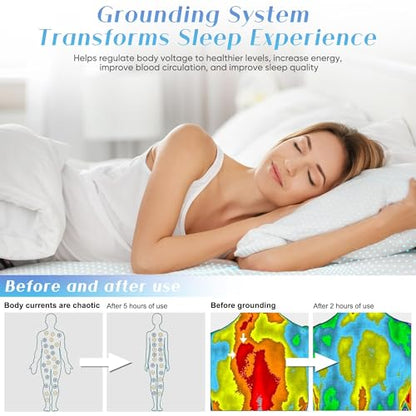 King Size Grounding Sheets Organic Cotton Silver Fiber Earth Connected Bedding