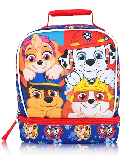 Fast Forward Paw Patrol Lunch Box for Kids | Insulated Lunch Bag Lunch Box for Boys, Girls, Toddlers | Paw Patrol Chase, Marshall and Rubble Blue Reusable Lunchbox