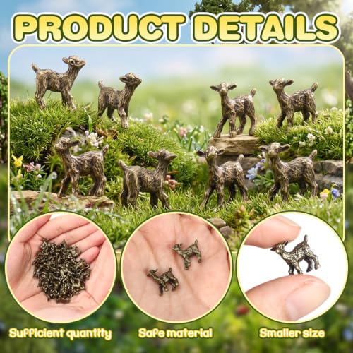 Mini Sheep Figurines Set - 50 Golden Brass Lamb Decorations for First Communion Easter