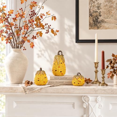 Fall Pumpkin Decor Set - 3 Pieces for Autumn Home & Holiday Display