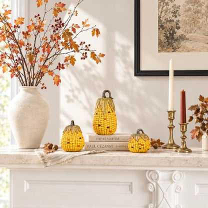 Fall Pumpkin Decor Set - 3 Pieces for Autumn Home & Holiday Display