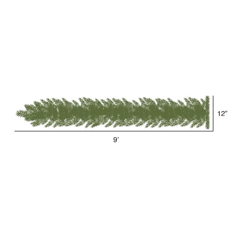 9' White Crystal Spruce Artificial Christmas Garland - Unlit, Durable Faux Garland, 210 PVC Tips - Variation: White+9' x 12"