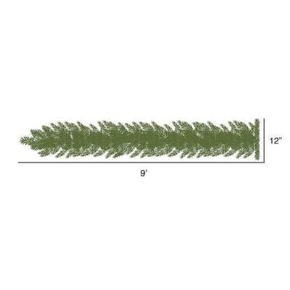 9' White Crystal Spruce Artificial Christmas Garland - Unlit, Durable Faux Garland, 210 PVC Tips - Variation: White+9' x 12"