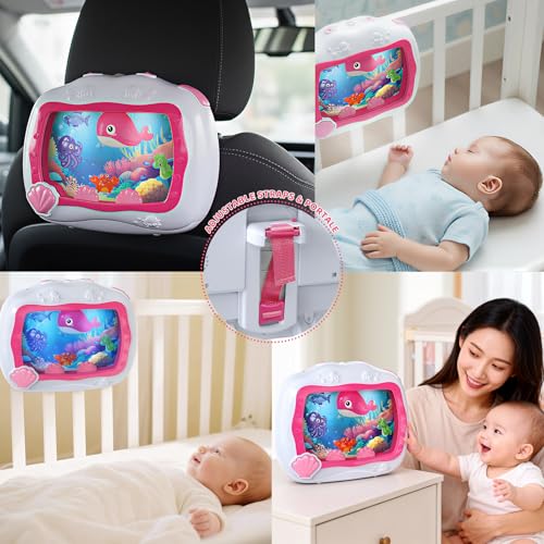 Baby Sleep Soother Musical Toy with Light for Newborns - Pink