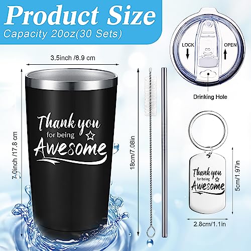 Black Employee Appreciation Tumbler & Keychain Gift Set - 60 Sets