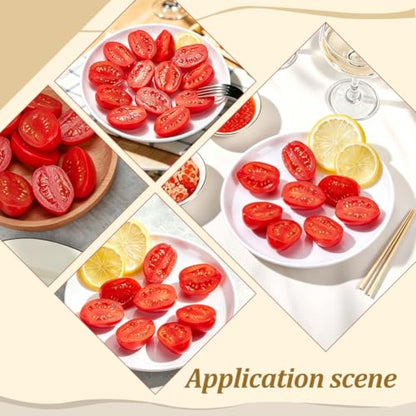 Artificial Half Oval Cherry Tomato Models 38~38.5mm 20Pcs Food Props for Decoration