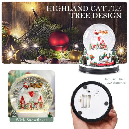 Christmas Snow Globe with Animated Train & Santa Sleigh - Musical & Lighted Display - Variation: Animated Train