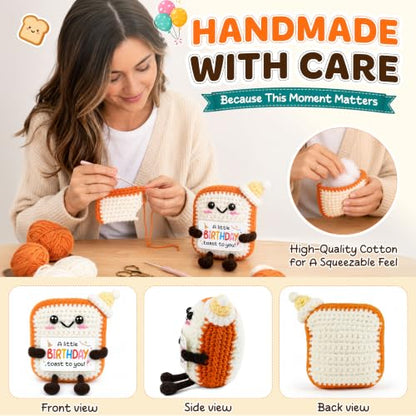 Orange Birthday Toast Decor - Handmade Crochet Celebration Keepsake