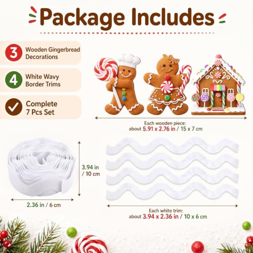 Christmas Gingerbread House Decor Kit for Kitchen & Holiday Display