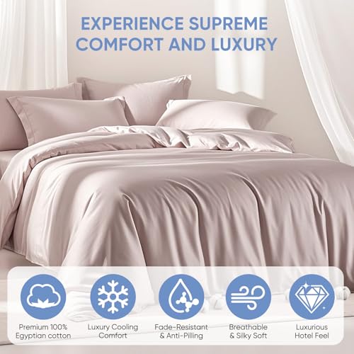 Egyptian Cotton Bed Sheets Set King Size Deep Pocket Hotel Style Sand