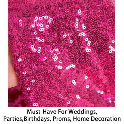 Sequin Rectangle Tablecloth 90x132 Inches Hot Pink Glitter Linen for Weddings & Parties - Variation: Hot Pink / 132" x 90"