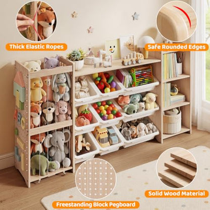 Kids Toy Storage Organizer & Bookshelf with Stuffed Animal Storage