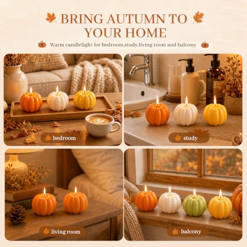 Fall Scented Pumpkin Candle Gift Set - 12 Mini Tealights for Autumn Decor