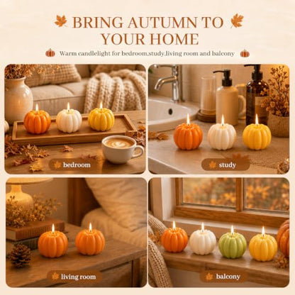 Fall Scented Pumpkin Candle Gift Set - 12 Mini Tealights for Autumn Decor