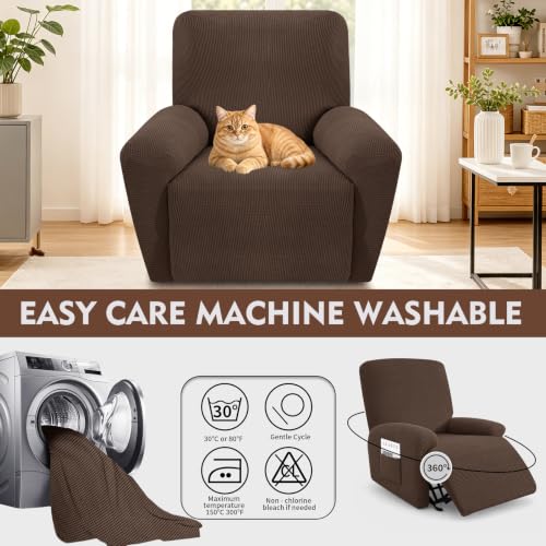 Recliner Chair Cover 1 Seat - Soft Jacquard Stretch Slipcover for Recliners