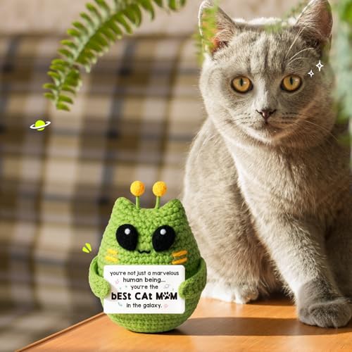 Best Cat Mom Gift - Handmade Crochet Alien Cat for Cat Lovers