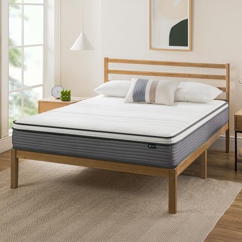 ZINUS 10 Inch True Support Hybrid Mattress [New Version], Queen, Fiberglass Free, Medium Feel, Motion Isolation, Certified Safe Foams & Fabric, Mattress in A Box
