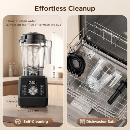 Black 1800W Countertop Blender with 70oz BPA-Free Pitcher, Multiple Presets