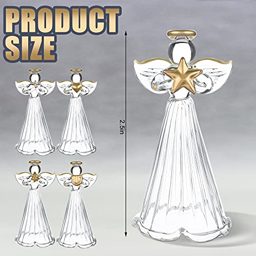 24 Pcs Christmas Glass Angel Ornaments - Mini Hanging Tree Decorations