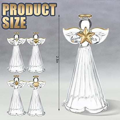 24 Pcs Christmas Glass Angel Ornaments - Mini Hanging Tree Decorations
