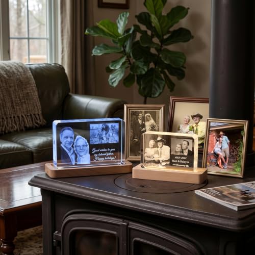 3D Crystal Photo Gift - Personalized Anniversary & Wedding Keepsake - Variation B