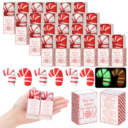 40 Sets Christmas Christian Luminous Candy Cane Party Favors - Holiday Gifts