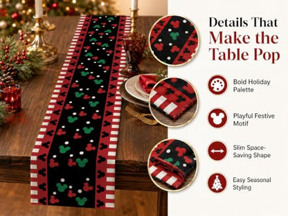 Seliem Red and Black Christmas Table Runner 13x72 Inches Polka Dot Holiday Decor Variation of THIS listing