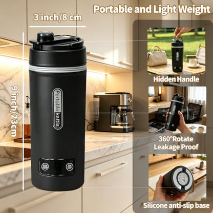 Portable Electric Kettle 304 Stainless Steel 350ml Fast Boil Travel Mug