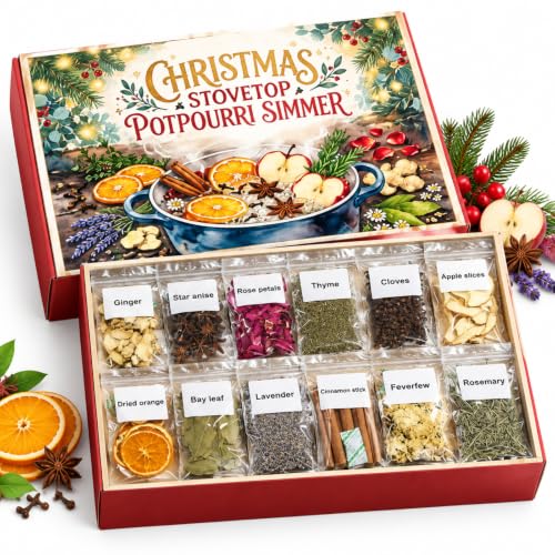 12-Piece Christmas Potpourri Gift Box for Holiday Home Fragrance