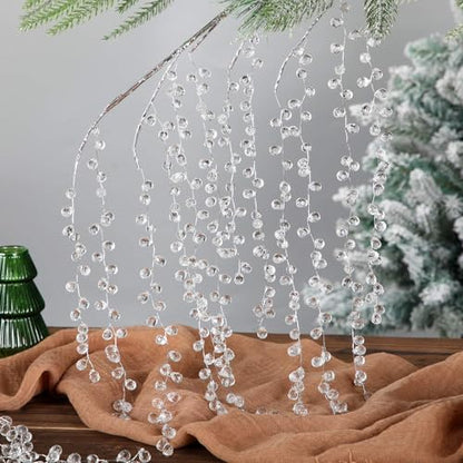 Crystal Ice Drop Christmas Tree Picks - Clear Acrylic 4 Pack - 29 Inch Variation of THIS listing