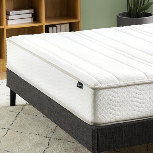 Zinus 6 Inch Foam and Spring Hybrid Mattress [New Version], Twin, Medium Firmness, Durable Support, Certified Safe Foams & Fabric, Mattress in A Box, White