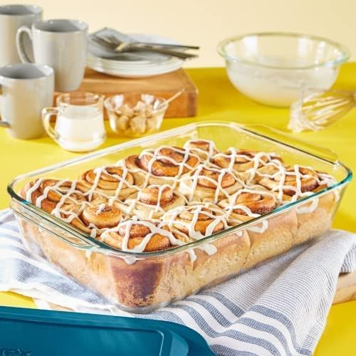 Pyrex Deep 9x13-Inch Glass Baking Dish - Oven, Freezer & Microwave Safe with Lid | Clear Casserole Container