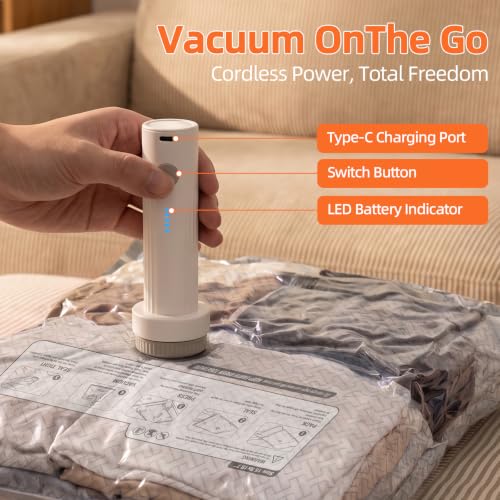 Rechargeable Wireless Vacuum Storage Bags Set - 15 Travel Size Combo