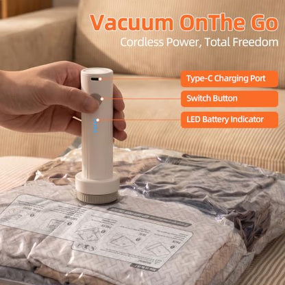 Rechargeable Wireless Vacuum Storage Bags Set - 15 Travel Size Combo
