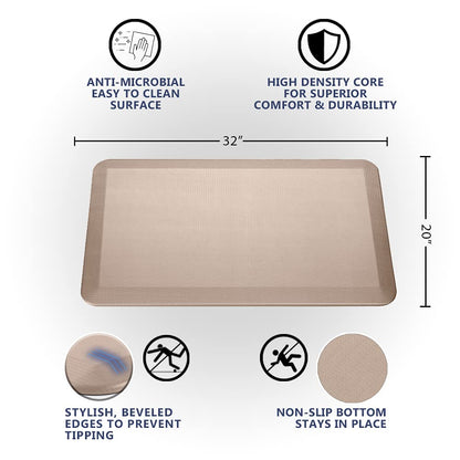 ComfiLife Anti Fatigue Floor Mat – 3/4 Inch Thick Perfect Kitchen Mat, Standing Desk Mat – Comfort at Home, Office, Garage – Durable – Stain Resistant – Non-Slip Bottom (20" x 32", Rose Gold)