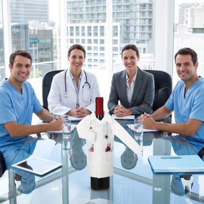 Doctor Coat Wine Bottle Cover with Syringe and Capsule Accessories - Graduation & Retirement Gift