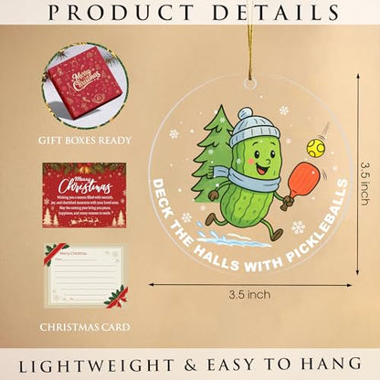 Pickleball Christmas Ornament - Funny Holiday Decor for Christmas Tree - Deck The Halls with Pickleballs - Gift for Pickleball Lovers