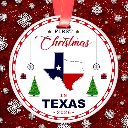 First Christmas in Texas Ornament - Texas State Keepsake Christmas Decoration