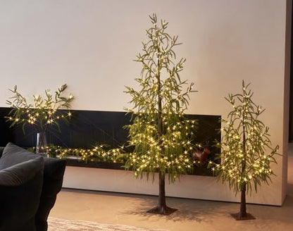 6FT Lighted Norfolk Pine Garland with Timer Battery & USB - Christmas Decor