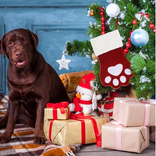 Personalized Pet Christmas Stocking for Dogs and Cats - Paw Style Holiday Decor